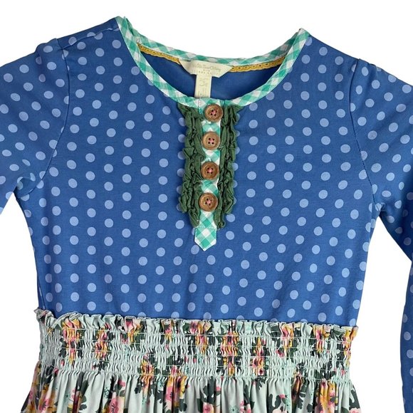 Matilda Jane Dress Joanna Family Heirloom Girls 8 Polka Dot Floral Fit Flare - Picture 4 of 11
